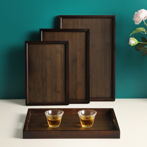 Plateau à thé en bois Minbei Story, couleur noyer, rectangulaire, pour service de thé, fruits, pain, usage domestique - Product Image 2