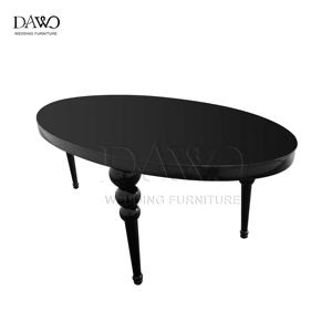 2025 Configuración de boda de jardín al aire libre <span class=keywords><strong>para</strong></span> 10 <span class=keywords><strong>personas</strong></span> Mesa de <span class=keywords><strong>pastel</strong></span> de boda ovalada negra <span class=keywords><strong>para</strong></span> sala de estar - Product Image 5