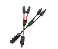 Kit de conectores de alimentación de panel solar Cable adaptador PV paralelo de rama Y 2P MCX M/FF + F/MM carcasa de nailon contacto de cobre duradero