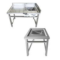 Table de travail professionnelle en acier inoxydable certifiée NSF pour le traitement et le nettoyage du poisson, grande capacité, avec crédence et roulettes pour cuisine