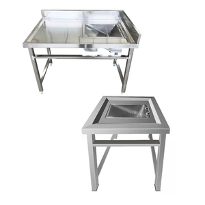 <span class=keywords><strong>Table</strong></span> <span class=keywords><strong>de</strong></span> travail en acier inoxydable pour le <span class=keywords><strong>traitement</strong></span> du poisson, avec crédence, pour cuisine <span class=keywords><strong>de</strong></span> restaurant - Product Image 4