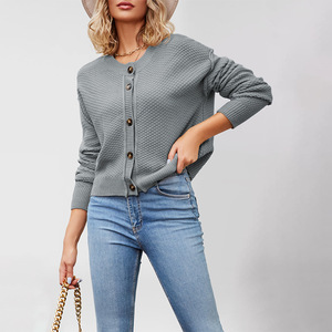 Cardigan en tricot pour femme, boutonné, coupe ample, couleur unie, anti-boulochage, vêtement d'extérieur - Product Image 2