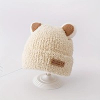 Nouveau Design Personnalisé Doux Mignon Ours Oreille Toque Solide Crâne Bonnet Chapeau Avec Logo Personnalisé Bienvenue