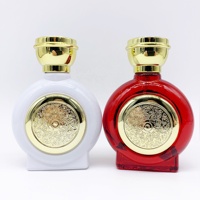 Flacons de parfum et diffuseurs à bâtonnets de luxe haut de gamme, style Arabie Saoudite, en verre plat avec bouchon à vis, estampage à chaud, 30ml 50ml