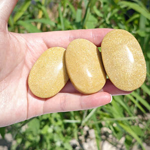 Wholesale Hot Sale High Quality Natural Golden Sandstone Palm Stone for Home <b>Decoration</b> & Meditation - Product Image 6