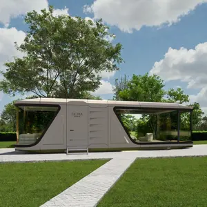 Luxury Modern Prefab House Convenient Space Capsule Cabin Mobile Homestay Tourism Container Prefab House Hotel Made Steel Glass