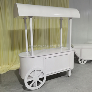 Baby Shower Party Decoration Dessert Candy Gift Flower Display White Pvc <strong>Sweet</strong> <strong>Cart</strong> - Product Image 2