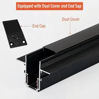 Rel Lampu Linear Aluminium Ultra Tipis 0.5cm 5mm Sistem LED Modern untuk Kamar Tidur, Pemasangan Permukaan, 2-Kawat Magnetik, Rel Dalam Ruangan