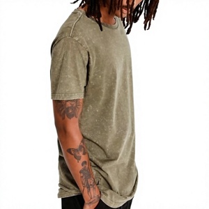 Camiseta Casual de Manga Corta para Hombre, Color Verde Oliva Sólido, Cuello Redondo, Corte Regular, 100% Algodón Jersey, Lavado Ácido, Ecológica - Product Image 2