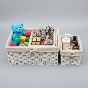 3 Adet El Dokuması Doğal Su Sümbülü İstiflenebilir Asılı Saklama Sepetleri Ev Oturma Odası ve Banyo İçin - Product Image 1