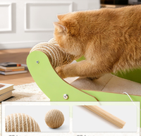 Lit pour chat combiné grand format avec griffoir inclinable, canapé anti-griffures - Jouet pour chat en forme de boule de chanvre