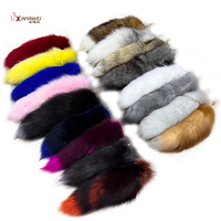 Vente en gros queue de renard naturelle/elfe chaîne de queue de fourrure de renard véritable porte-clés pour la décoration de vraies queues de renard