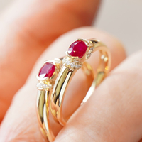 H & F Top vente véritable rubis 18k bague en or taille ovale diamant naturel AU750 AU585 AU375 vraie pierre précieuse pour les femmes pour les mariages