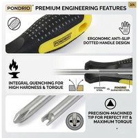 Obeng Keamanan Multiguna Bentuk U Kelas Industri PONDRIO Ujung Magnetik Gagang Plastik Polos Torsi Tinggi OEM