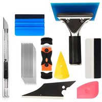 Kit d'outils de pose de film vinyle pour vitres de voiture 18 pièces : raclette, spatule, couteau et accessoires d'installation