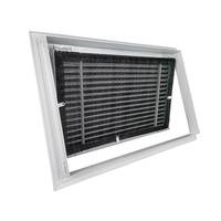 Grille de ventilation murale carrée moderne en alliage d'aluminium, à charnière 30/45 degrés, avec filtre en maille, durable, facilement accessible, pour CVC mural et plafond