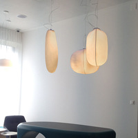 Petits lustres et luminaires modernes vintage en soie Lampes suspendues de luxe au plafond pour escaliers d'hôtel Salle à manger Restaurant