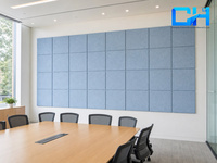 Panneau acoustique en polyester recyclé à bords biseautés Chiheng Premium 100% fibre de polyester pour la décoration murale de la chambre