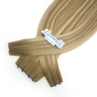 Extensions de cheveux Genius Weft Ombré Blond Piano Mélangé, Double Drawn, Cheveux Remy Européens, Invisibles et Sans Couture, Vente en Gros
