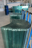 Panneaux en verre trempé courbé sur mesure pour escaliers, balcons, façades, rayons – Traitement OEM