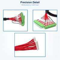 Harness Kabel Sinyal PLC Kustom OEM, Konduktor Tembaga Berlapis Timah PVC, 16P 8P Dual 12P, Blok Terminal Sekrup, Tabung Bernomor