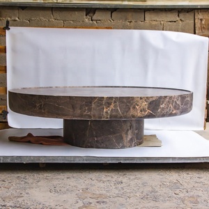 Bán Buôn Hiện Đại Ý Phong Cách Hình Bầu Dục Thấp Tối Emperador Đá Cẩm Thạch Lớn Bắc Âu Phòng Khách Bàn Cà Phê - Product Image 2