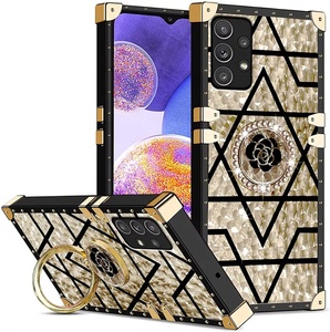 Nuovo arrivo TPU Luxury Glitter Bling con supporto ad anello Rose Flower Print <span class=keywords><strong>Cover</strong></span> Phone Caser per <span class=keywords><strong>Samsung</strong></span> A12 A51 <span class=keywords><strong>A70</strong></span> A73 A32 A03S - Product Image 1