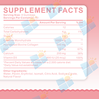 Gummies de créatine monohydrate 5000 MG pour femmes, complément de fitness avec collagène et vitamine D3 pour l'éclaircissement de la peau et le soutien énergétique