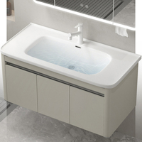 Meuble de salle de bain moderne personnalisé en usine, mural, étanche, lavabo en aluminium, meuble-lavabo de salle de bain