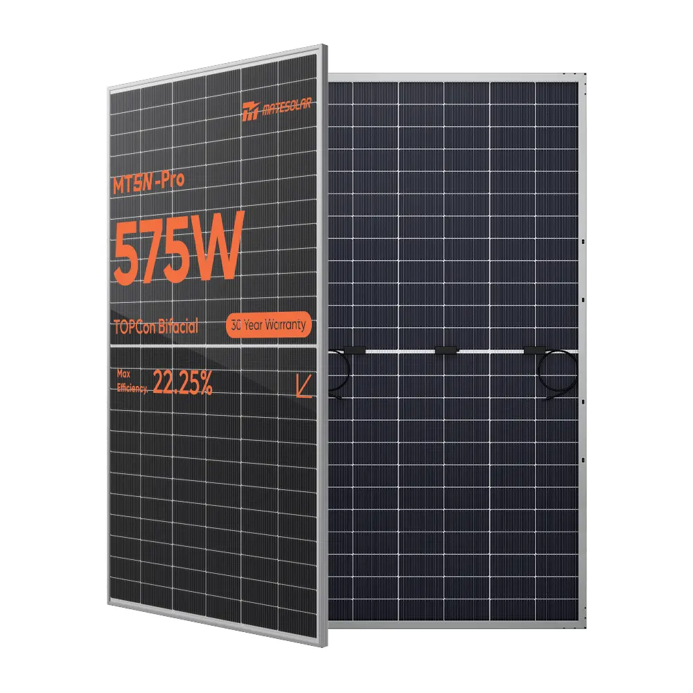 Panneaux de verre bifaciaux pour toit solaire Mate 560W 570 Watts Panneaux solaires pour supports de toit