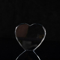 Cristal de haute qualité en forme de cœur transparent K9 vierge pour gravure 3D, ornements en cristal de verre