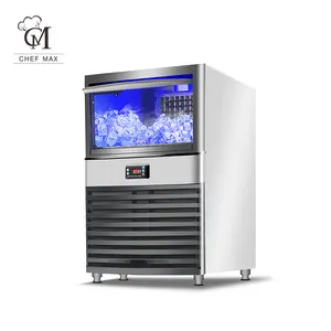 Chefmax Rvs + Abs Ice Maker Machine 200Kg Commerciële Cube Ice Machine Draagbare Ijs Maker