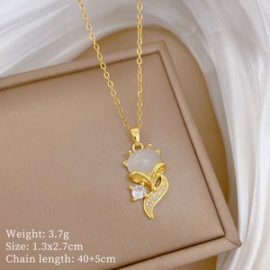 2026 2025 New Fashion Cross Heart Pendant Necklace 18k Gold Plated Stainless Steel Choker for Women Jewelry - Product Image 6