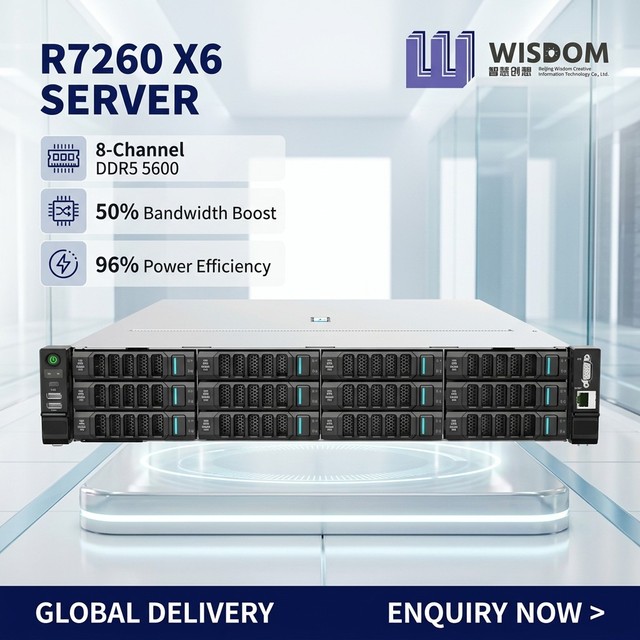 New Generation R7260 X6 8 Channel DDR5 5600 50 Bandwidth Boost 12 PCIe5 Slots 29 Drive Bays HPC Supercomputing Node Rack Server