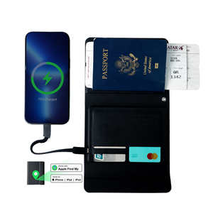 Portefeuille RFID 3-en-1 avec porte-cartes, chargeur portable 4000 mAh et fonction de localisation de passeport - Product Image 5