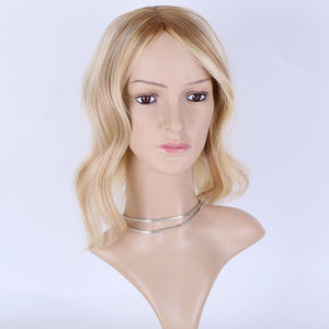 Base in pizzo mono seta personalizzata 100% capelli vergini europei biondi evidenzia Topper a copertura totale con disegno a colori - Product Image 2