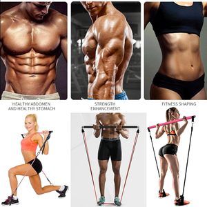 Nhà máy cung cấp trực tiếp 180 lbs tăng cường sức đề kháng ban nhạc tập thể dục thiết lập có thể điều chỉnh Pilates Thanh tập thể dục Dây TPE chất liệu cho yoga - Product Image 4