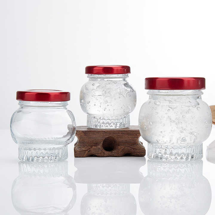 50ml 75ml 100ml 180ml 360ml Round Shape Glass Honey Jar Caviar Bird Nest Jelly Yogurt Jam Container with Twist off Lid