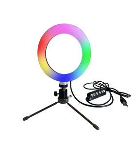 Anneau lumineux de 6 pouces <span class=keywords><strong>RGB</strong></span> 8W 2700-7000K Température de couleur Contrôle par fil - Solution d'éclairage photographique parfaite pour les vidéos de téléphone - Product Image 1