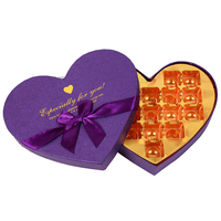 Boîte cadeau en forme de cœur vide pour chocolats, personnalisable, vente en gros, avec inserts
