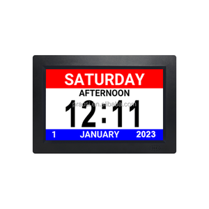 8 inch IPS màn hình kỹ thuật số analog Đồng hồ báo thức đa ngôn ngữ tường bàn đồng hồ Tiếng Anh Hà Lan Hướng dẫn sử dụng cho Lịch Điện tử - Product Image 3