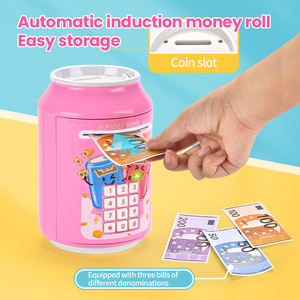 Tirelire ATM avec serrure à code, lumières, musique, design de canette de boisson, boîte à monnaie électronique pour enfants, éducation financière - Product Image 3