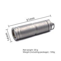 Senter Mini USB Luar Ruangan Ultralight Permukaan Poles 0.8W Paduan Titanium 130LM Daya Tahan 1 Jam