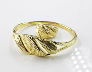 BMZ 2025 nouvelle mode meilleure qualité anneau bracelet ensemble 14K or ethnique mariage bracelet ensemble - Product Image 1