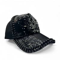 Casquette de baseball noire à clous brillants, style gothique, pour festivals et raves, pour femmes, vente en gros