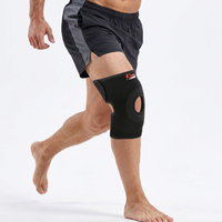 Genouillères de soutien unisexes en néoprène respirant avec logo personnalisé, deux ressorts latéraux, patella ouverte, réglables, pour entraînement professionnel