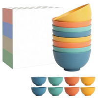 Ensemble de 8 bols vintage américains personnalisés en plastique, résistants et compatibles micro-ondes, réutilisables, pour la rentrée scolaire, vaisselle pour enfants