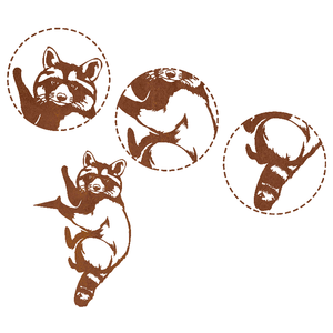 Raccoon Animal Shape Metal Garden Ornament Painted Finish <b>Tree</b> Mount <b>Outdoor</b> Decor - Product Image 3