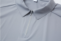 DNK890 2026 Nouveauté Chemises Polo Décontractées pour Hommes à Col Rabattu Uni, Fermeture Éclair et Col en V à Manches Courtes