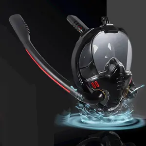 2020 Baru Double Respirator Snorkeling Masker Menyelam Kering Wajah Penuh Gaya K Peralatan Menyelam Silikon Underwater Menyelam Masker